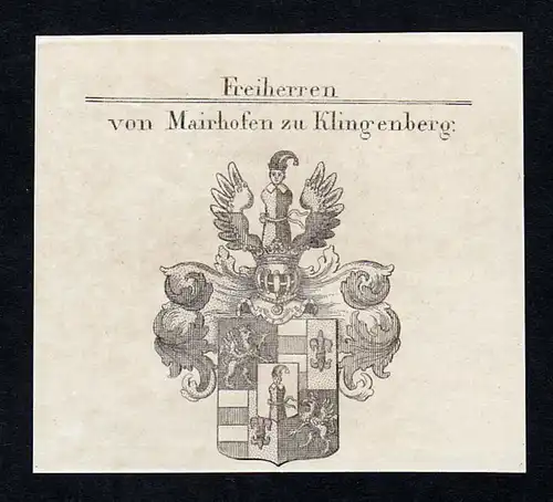 Von Mairhofen zu Klingenberg - Mairhofen Klingenberg Mayrhofen Wappen Adel coat of arms heraldry Heraldik