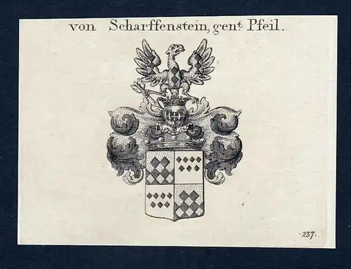 Von Scharffenstein, gen. Pfeil - Johann Philipp Cratz Scharffenstein Pfeil Wappen Adel coat of arms heraldry H