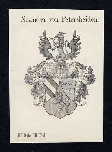 Neander von Petersheiden - Neander Petersheiden Joachim Friedrich Wilhelm Wappen Adel coat of arms heraldry He