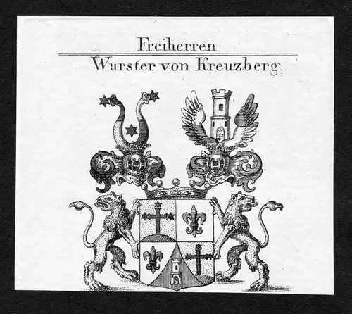 Wurster von Kreuzberg - Wurster von Kreuzberg Wappen Adel coat of arms Kupferstich  heraldry Heraldik