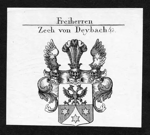 Zech von Deybach - Zech von Deybach Wappen Adel coat of arms Kupferstich  heraldry Heraldik