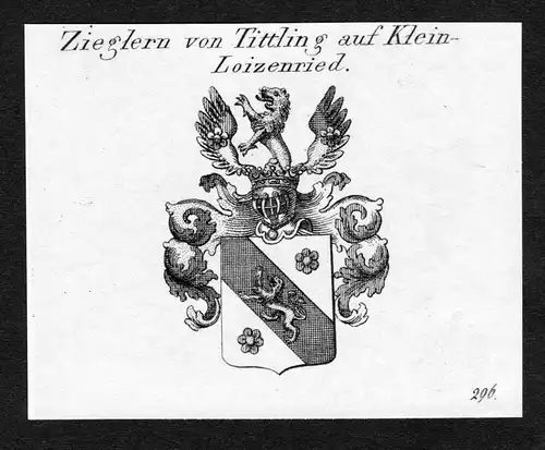 Ziegler von Tittling auf Klein-Loizenried - Ziegler von Tittling auf Kleinloizenried Wappen Adel coat of arms