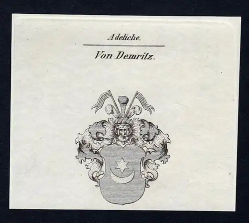 Von Demritz - Demritz Wappen Adel coat of arms heraldry Heraldik