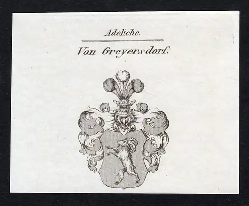 Von Greyersdorf - Greyersdorf Wappen Adel coat of arms heraldry Heraldik