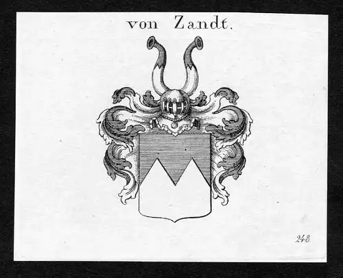 Von Zandt - Zandt Wappen Adel coat of arms Kupferstich  heraldry Heraldik