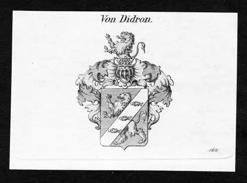 Von Didron - Didron Wappen Adel coat of arms Kupferstich  heraldry Heraldik