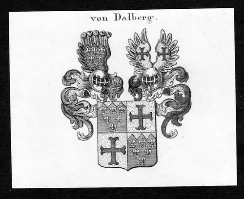 Von Dalberg - Dalberg Wappen Adel coat of arms Kupferstich  heraldry Heraldik
