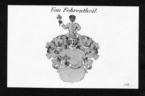 Von Fehrentheil - Fehrentheil Wappen Adel coat of arms Kupferstich  heraldry Heraldik