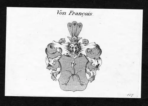 Von Francois - Francois Wappen Adel coat of arms Kupferstich  heraldry Heraldik