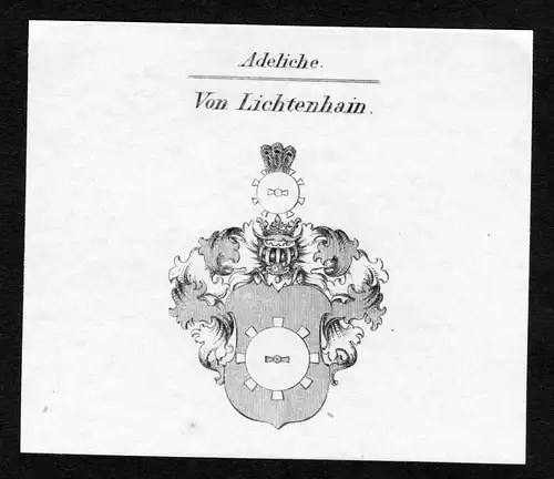 Von Lichtenhain - Lichtenhain Lichtenhayn Lychtenhayn Lychthayn Lychtenhain Wappen Adel coat of arms Kupfersti