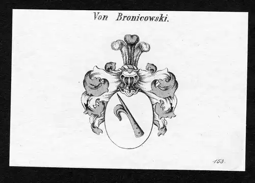 Von Bronicowski - Oppell Oppeln-Bronikowski Wappen Adel coat of arms Kupferstich  heraldry Heraldik