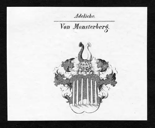 Von Monsterberg - Monsterberg Wappen Adel coat of arms Kupferstich  heraldry Heraldik