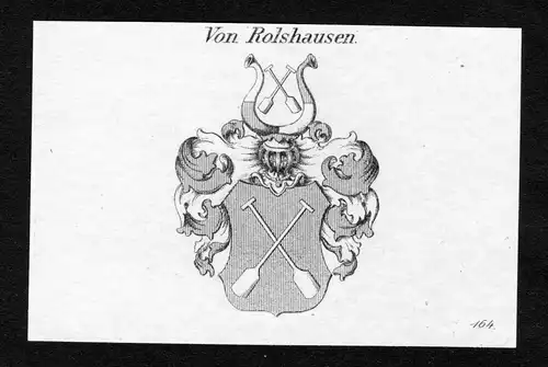Von Rolshausen - Rolshausen Wappen Adel coat of arms Kupferstich  heraldry Heraldik