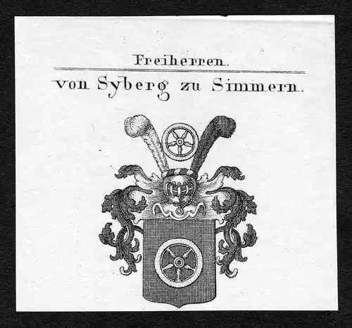 Von Syberg zu Simmern - Syberg Sieberg Sieberger Wappen Adel coat of arms Kupferstich  heraldry Heraldik