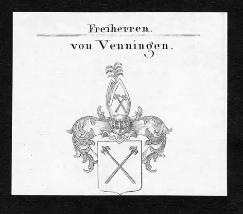 Von Venningen - Venningen Wappen Adel coat of arms Kupferstich antique print heraldry Heraldik