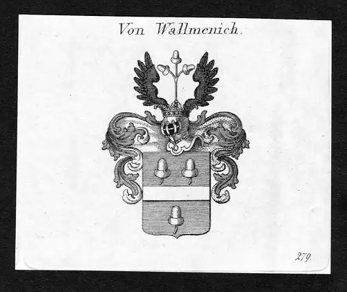 Von Wallmenich - Wallmenich Wappen Adel coat of arms Kupferstich  heraldry Heraldik