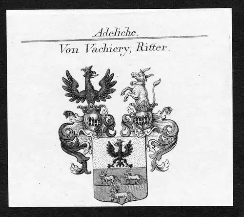 Von Vachiery, Ritter - Vachiery Wappen Adel coat of arms Kupferstich  heraldry Heraldik