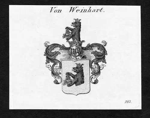 Von Weinhart - Weinhart Wappen Adel coat of arms Kupferstich  heraldry Heraldik