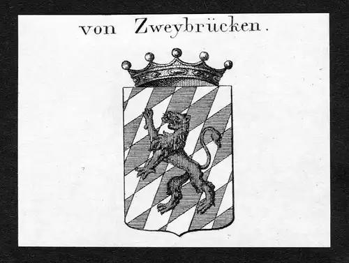 Von Zweybrücken - Zweybrücken Zweybruecken Wappen Adel coat of arms Kupferstich  heraldry Heraldik