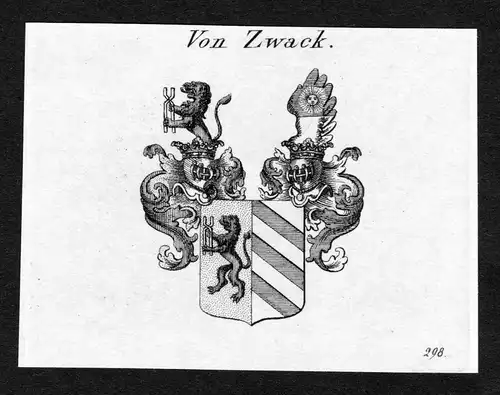 Von Zwack - Zwack Wappen Adel coat of arms Kupferstich  heraldry Heraldik