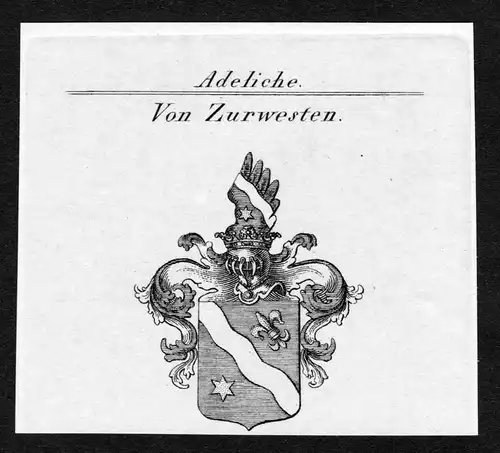 Von Zurwesten - Zurwesten Wappen Adel coat of arms Kupferstich  heraldry Heraldik