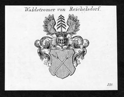 Waldstromer von Reichelsdorf - Waldstromer von Reichelsdorf Wappen Adel coat of arms Kupferstich  heraldry Her