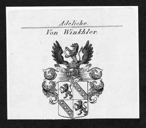 Von Winkhler - Winkhler Wappen Adel coat of arms Kupferstich  heraldry Heraldik