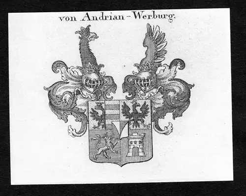 Von Andrian-Werburg - Andrian-Werburg Andrian Wappen Adel coat of arms Kupferstich  heraldry Heraldik
