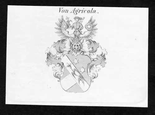 Von Agricola - Agricola Wappen Adel coat of arms Kupferstich  heraldry Heraldik