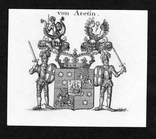 Von Aretin - Aretin Wappen Adel coat of arms Kupferstich  heraldry Heraldik