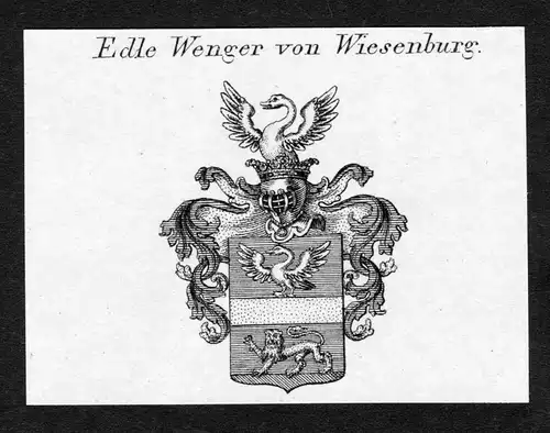 Edle Wenger von Wiesenburg - Wenger von Wiesenburg Wappen Adel coat of arms Kupferstich  heraldry Heraldik