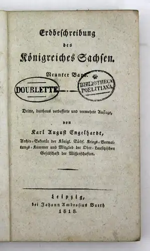 Erdbeschreibung des Königreiches Sachsen. - 9. Band.