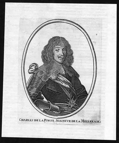 Charles de la Porte - Armand Charles de La Porte de La Meilleraye (1602-1664) Portrait Kupferstich