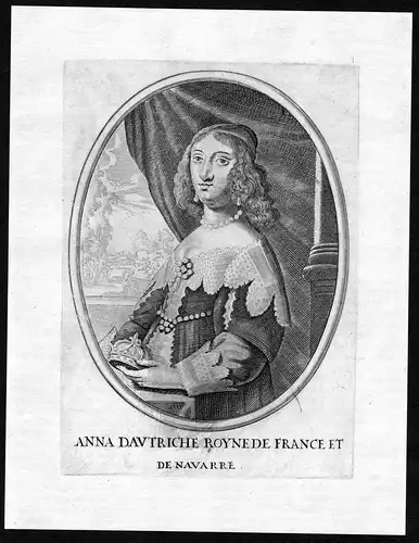 Anna dAutriche - Anna von Österreich Anne d'Autriche Portrait Kupferstich