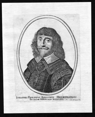 Iohannes Philippus - Johann Philipp von Schönborn Würzburg Portrait Kupferstich