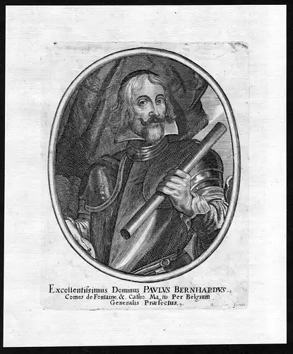 Paulus Bernhardus - Paul Bernard de Fontaine gravure Portrait Kupferstich