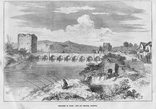 Sketches in Spain: the old Bridge, Cordova / Cordoba / Spanien / Spain / Espana