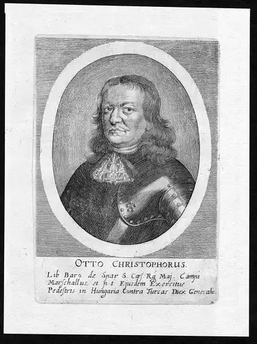 Otto Christophorus - Otto Christoph von Sparr (1599-1668) Prenden Offizier Portrait Kupferstich