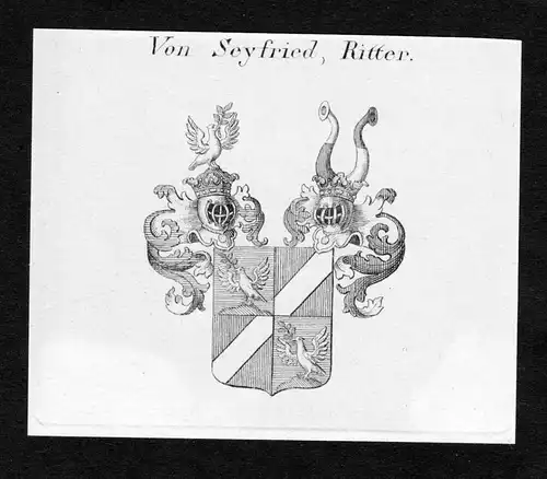 Von Seyfried, Ritter - Seyfried Wappen Adel coat of arms Kupferstich  heraldry Heraldik