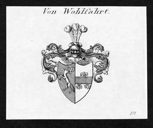 Von Wohlfahrt - Wohlfahrt Wappen Adel coat of arms Kupferstich  heraldry Heraldik
