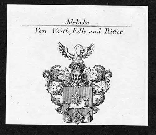 Von Voith, Edle und Ritter - Voith Wappen Adel coat of arms Kupferstich  heraldry Heraldik
