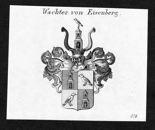 Wachter von Eisenberg - Wachter Eisenberg Wappen Adel coat of arms Kupferstich  heraldry Heraldik