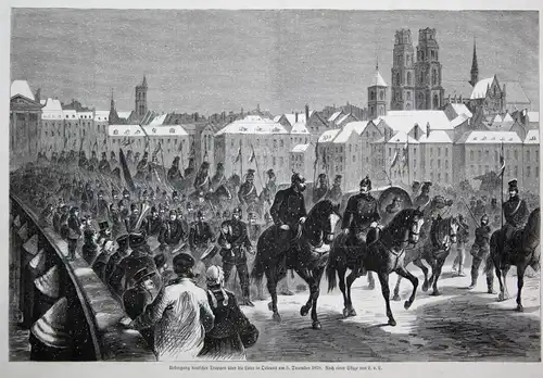 Uebergang deutscher Truppen über die Loire in Orleans am 5. December 1870.