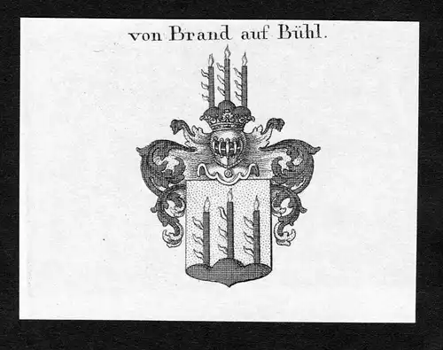 Von Brand auf Bühl - Brandt Brand Bühl Buehl Wappen Adel coat of arms Kupferstich  heraldry Heraldik