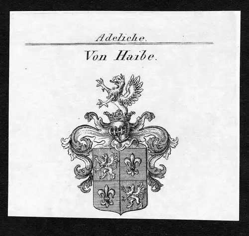 Von Haibe - Haibe Wappen Adel coat of arms Kupferstich  heraldry Heraldik