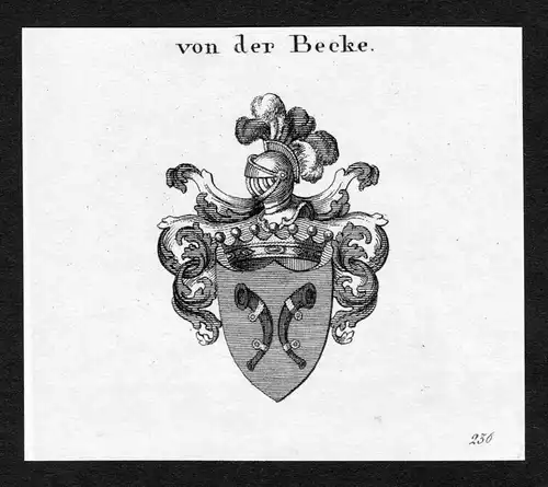 Von der Becke - Becke Wappen Adel coat of arms Kupferstich  heraldry Heraldik