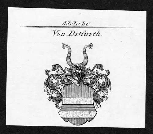 Von Ditfurth - Ditfurth Wappen Adel coat of arms Kupferstich  heraldry Heraldik