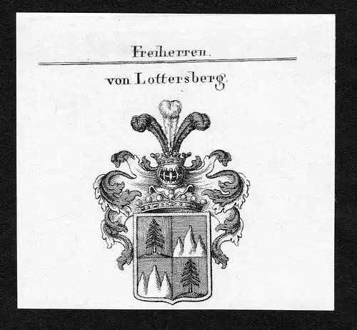 Von Lottersberg - Lottersberg Wappen Adel coat of arms Kupferstich  heraldry Heraldik