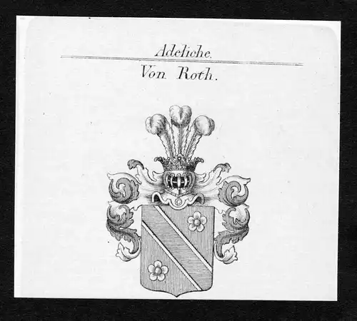 Von Roth - Roth Wappen Adel coat of arms Kupferstich  heraldry Heraldik