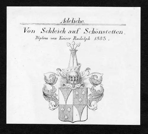 Von Schleich auf Schönstetten - Schleich auf Schönstetten Schoenstetten Wappen Adel coat of arms Kupferstich